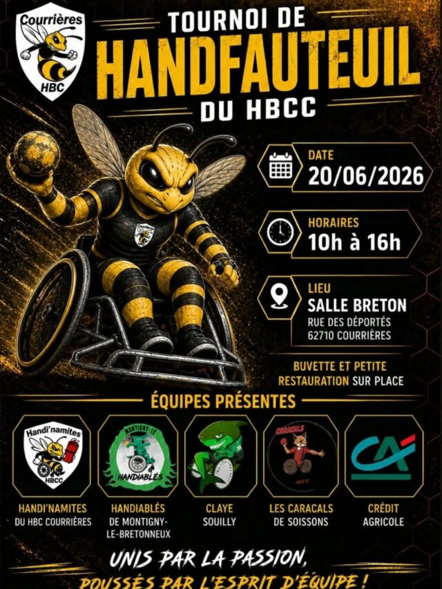 Ce samedi 20 juin nous devions nous rendre a Courrières pour participer à un tournoi de Hand-fauteuil qui s'annonçait fort sympathique avec les équipes de Courrières, Claye Souilly, Soissons et Crédit Agricole.
Malheureusement a la dernière minute en raison des aléas climatique et de la canicule ils ont dû annuler ce rendez-vous 😢😢 ! Alors toutes nos pensées vont aux bénévoles et responsables du club qui avaient œuvrés de longues dates pour préparer cet évènement et nous accueillir chaleureusement, la décision a sûrement été dure a prendre. Bon courage a vous toutes et tous et soyez assuré que nous serons heureux de répondre présent lorsque vous remettrez une date pour refaire ce tournoi. 
A très bientôt. 
Les HANDIABLÉS 

#handisport #tournois #canicule #handball #hand